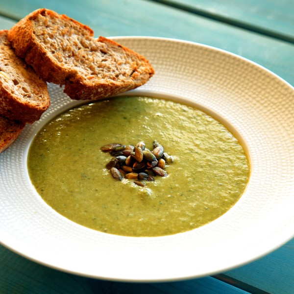 Warming arugula soup