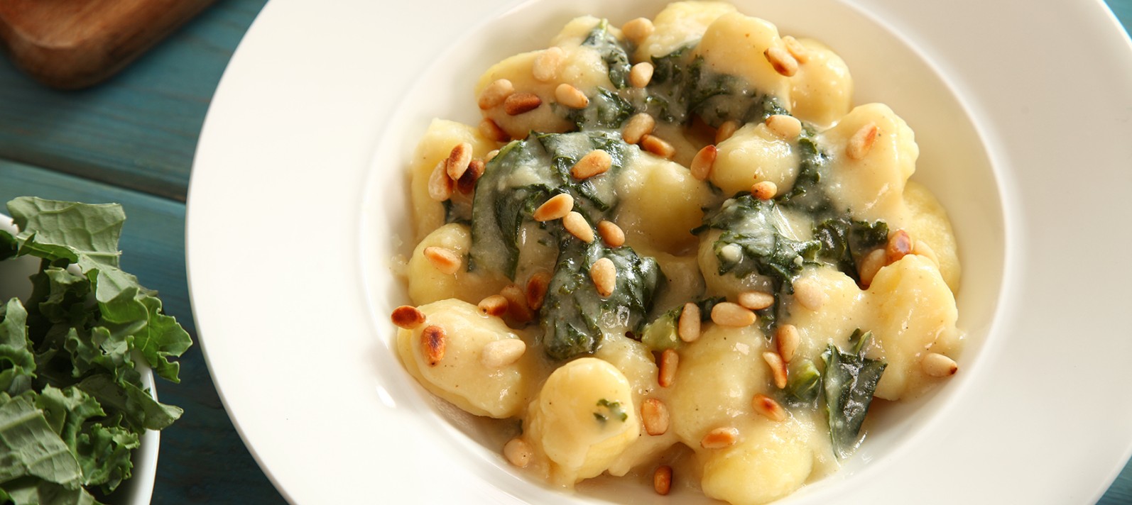 Gnocchi with kale and goat cheese